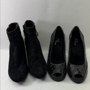 Elegant Black Women's Boot Shoes Bundle Set
